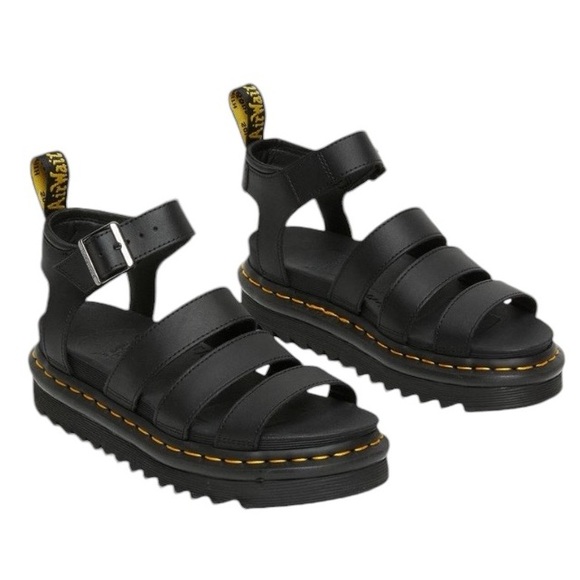 Dr. Martens Shoes - Dr. Doc Martens Blaire 3 Strap Pisa Leather Platform Flatform Sandals | Size 11